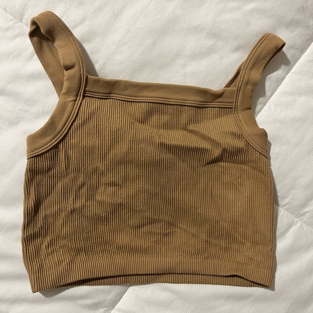 Women’s Ribbed Brown Tank Top